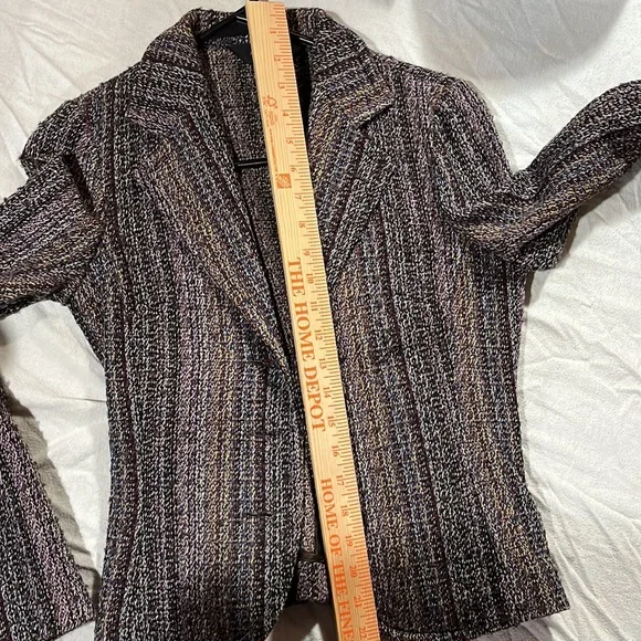 Ladies blazer purplish black brown knit-S - Picture 4 of 9